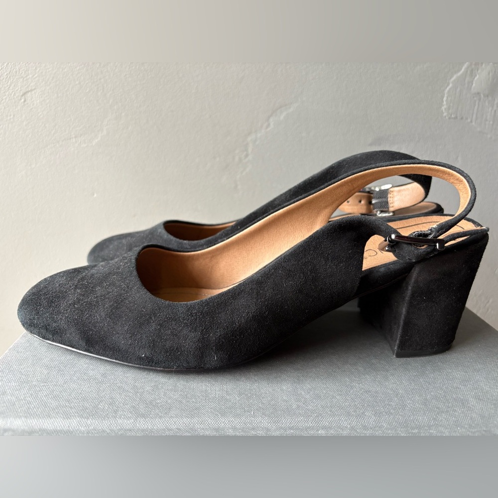 Vionic Nareen Suede Slingback Black Heels ~ Size 11 - Picture 5 of 9